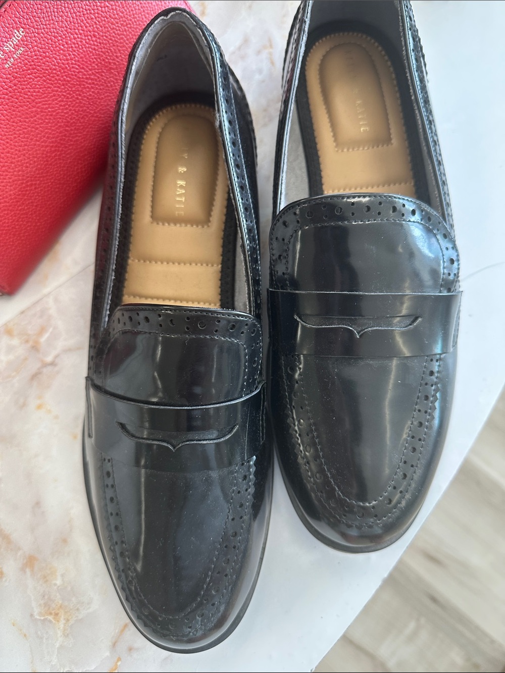 Women’s Kelly & Katie Black Patent Leather Penny Loafers Size 11